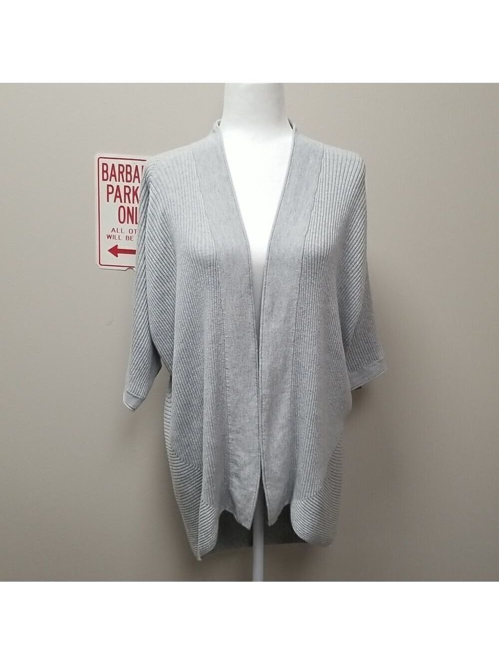 CHICO'S GRAY OPEN FRONT CARDIGAN SZ 0( 4-6) XS